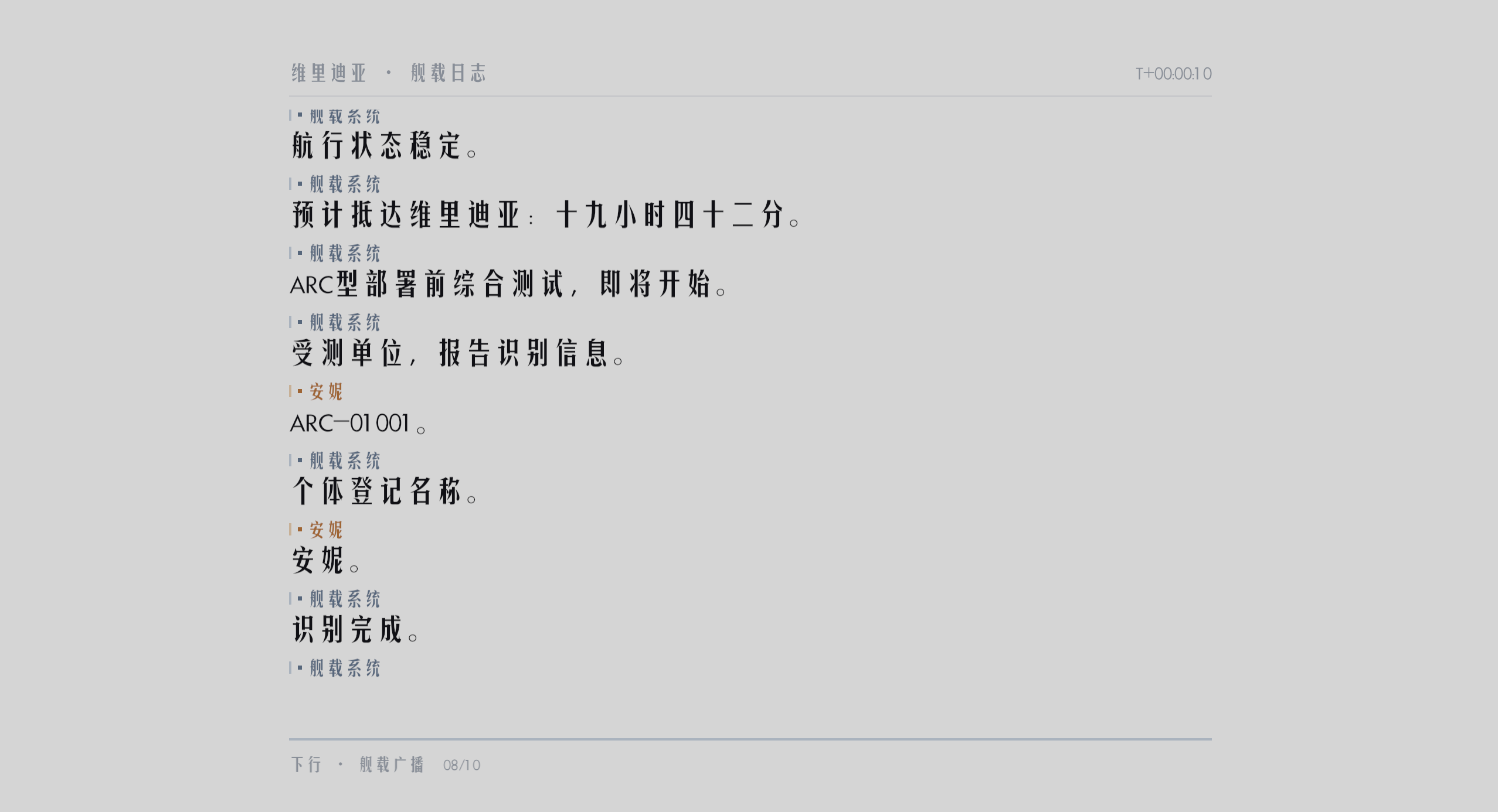 零号花园：GARDEN-00 维里迪亚舰载日志叙事界面